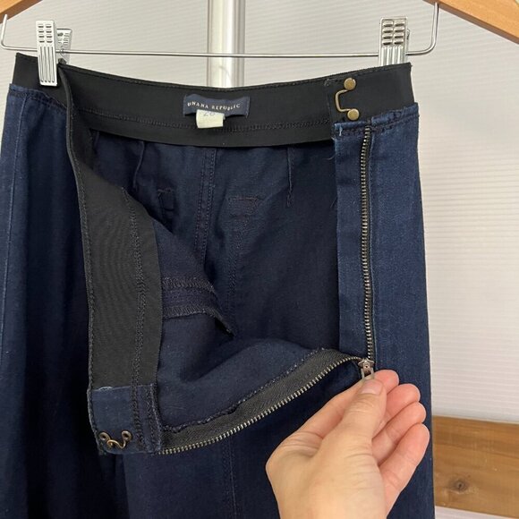 Banana Republic Dark Denim Pull On Stretch Zip Up Jegging Trouser Pants Sz 28 - Picture 9 of 12